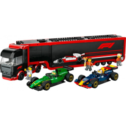 Klocki LEGO 60445 F1 Ciężarówka z bolidami RB20 i AMR24 F1 CITY